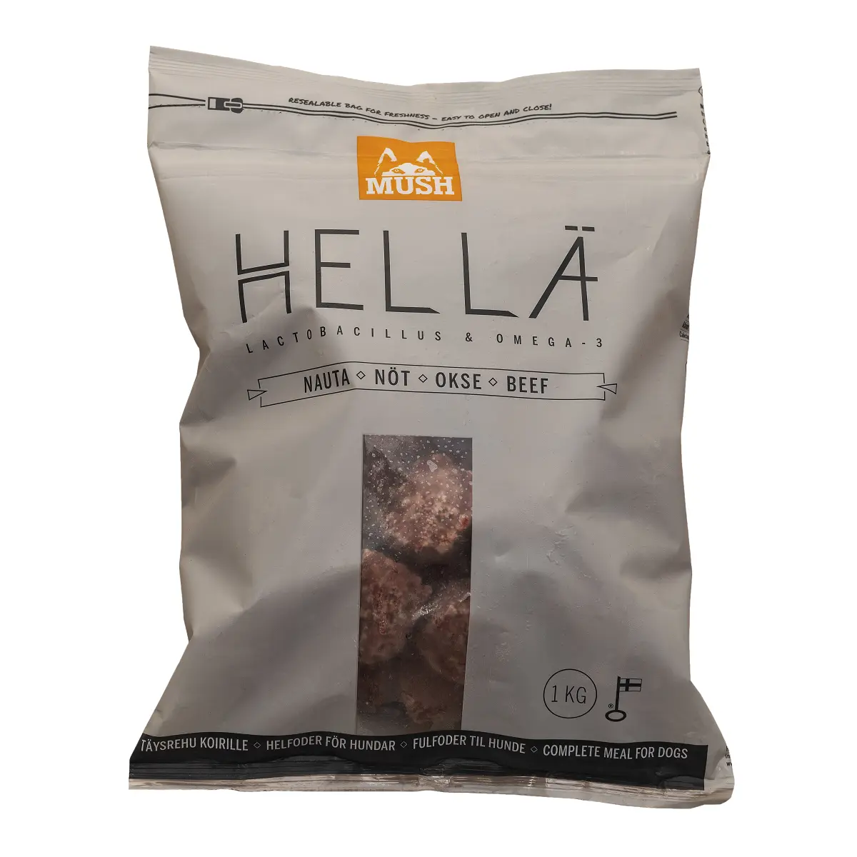 MUSH HELLÄ Okse 1 kg - Naturligt råfoder til din hund